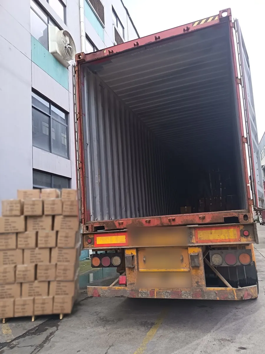 Empty container backed up to the Xinlan warehouse before loading