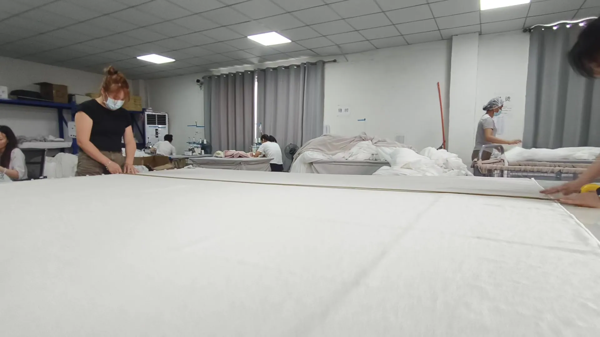 Curtain finishing room at the Xinlan factory in Shaoxing