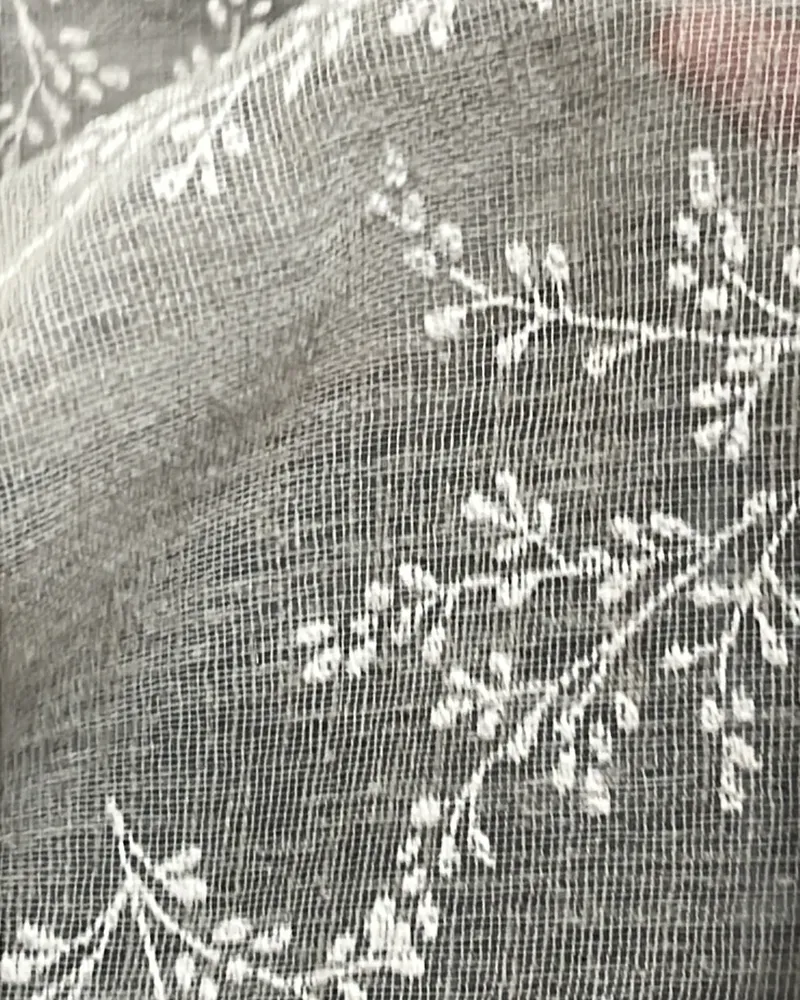 Embroidered sheer curtain fabric